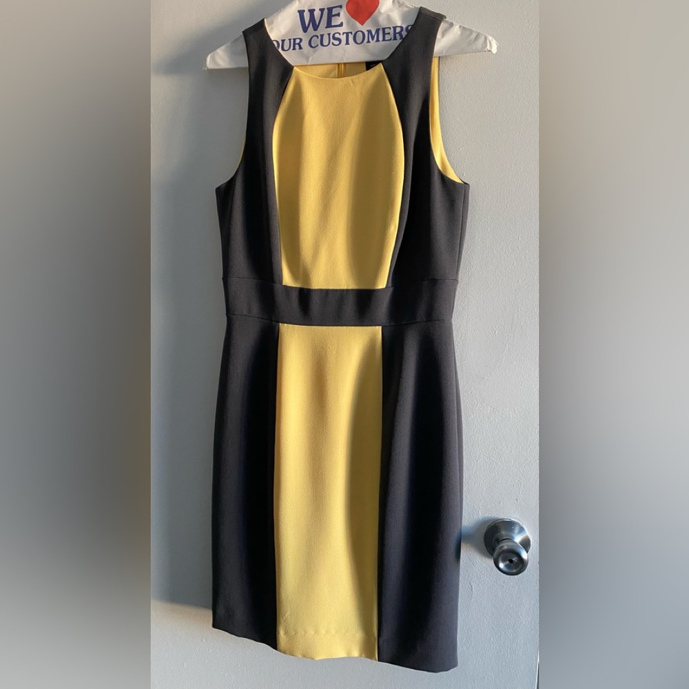 Tahari Yellow and Gray Dress